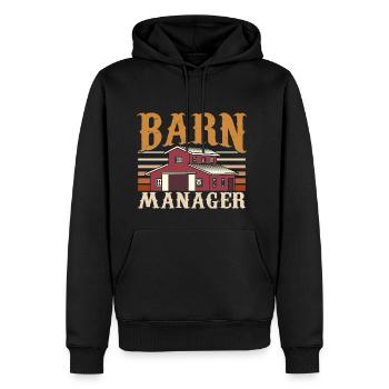 Barn Manager Equestrian Design - Men's Premium Hoodie - black - Front - Nico (187cm) & Julia (174cm)