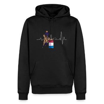 Barrel Racing Heartbeat Western Riding Horse Rodeo - Men's Premium Hoodie - black - Front - Nico (187cm) & Julia (174cm)