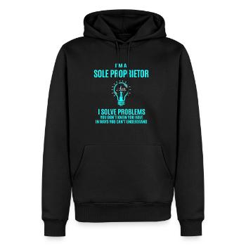 Sole Proprietor T Shirt - I Solve Problems Gift It - Men's Premium Hoodie - black - Front - Nico (187cm) & Julia (174cm)