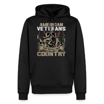 American Veterans Have Served Their Country - Men's Premium Hoodie - black - Front - Nico (187cm) & Julia (174cm)