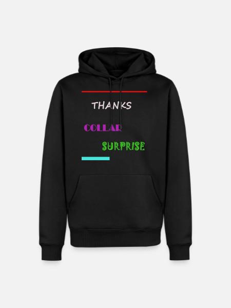 Thanks Collar Surprise - Men's Premium Hoodie - black