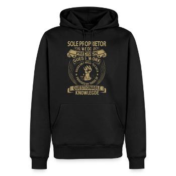 Sole Proprietor T Shirt - We Do Precision Gift Ite - Men's Premium Hoodie - black - Front - Nico (187cm) & Julia (174cm)