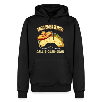 Taco Emergency Call 9 Juan Juan Mexican Food Lover - Men's Premium Hoodie - black - Front - Nico (187cm) & Julia (174cm)