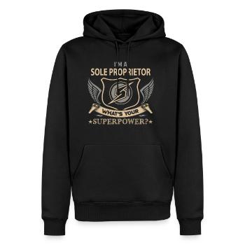 Sole Proprietor T Shirt - Superpower Job Gift Item - Men's Premium Hoodie - black - Front - Nico (187cm) & Julia (174cm)