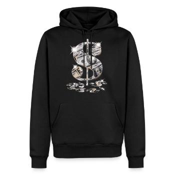Cool As Dollar Bill Dollar Sign Design Idea - Molleton à capuche Premium pour homme - noir - Devant - Nico (187cm) & Julia (174cm)