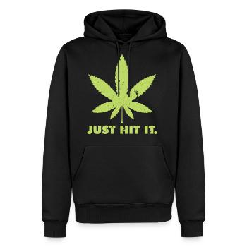 Cannabis Leaf Cannabis Hemp Grass Hashish Ganja - Men's Premium Hoodie - black - Front - Nico (187cm) & Julia (174cm)