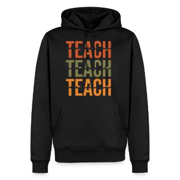 Colorblock TEACH Repetition Typography - Men's Premium Hoodie - black - Front - Nico (187cm) & Julia (174cm)