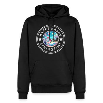 Happy Happy Springtime - Men's Premium Hoodie - black - Front - Nico (187cm) & Julia (174cm)