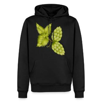 Hops and Hop Leaf – Natural Beer Motif - Men's Premium Hoodie - black - Front - Nico (187cm) & Julia (174cm)
