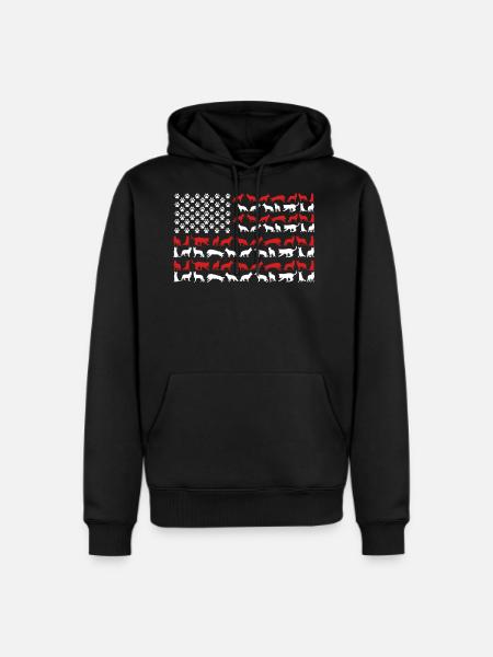 German Shepherd US FLAG - Men's Premium Hoodie - black