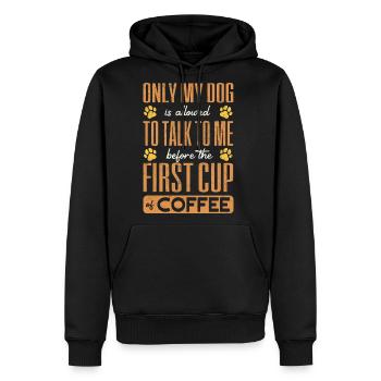 Coffee and DOgs, Dog Owner , Coffee addict - Men's Premium Hoodie - black - Front - Nico (187cm) & Julia (174cm)