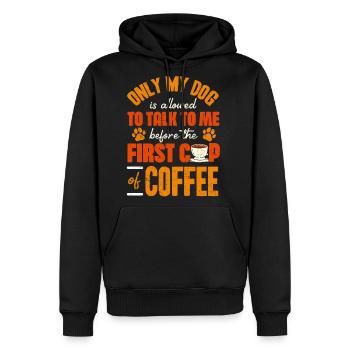 Coffee and DOgs, Dog Owner , Coffee addict - Men's Premium Hoodie - black - Front - Nico (187cm) & Julia (174cm)