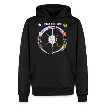Brisbane s 2022 HEMA for Life - Men's Premium Hoodie - black - Front - Nico (187cm) & Julia (174cm)