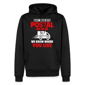 Postal Worker, Post Man - Men's Premium Hoodie - black - Front - Nico (187cm) & Julia (174cm)