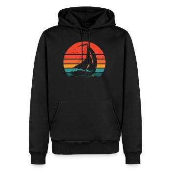 Retro Sailboat Sailor Sailing Grandpa Dad - Men's Premium Hoodie - black - Front - Nico (187cm) & Julia (174cm)
