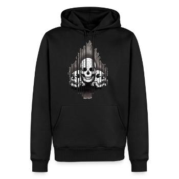 Creepy Skulls Halloween Art Graphique - Molleton à capuche Premium pour homme - noir - Devant - Nico (187cm) & Julia (174cm)