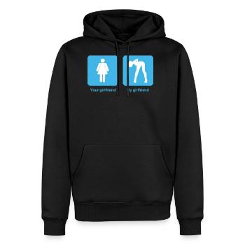 Your Girlfriend my girlfriend - Men's Premium Hoodie - black - Front - Nico (187cm) & Julia (174cm)