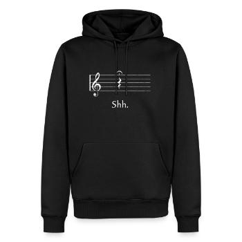 Funny Music Shh Quarter Rest And Fermata - Men's Premium Hoodie - black - Front - Nico (187cm) & Julia (174cm)