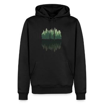 Forest Pine Trees - Men's Premium Hoodie - black - Front - Nico (187cm) & Julia (174cm)
