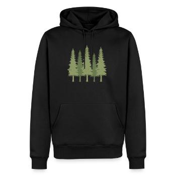 Forest Pine Trees - Men's Premium Hoodie - black - Front - Nico (187cm) & Julia (174cm)