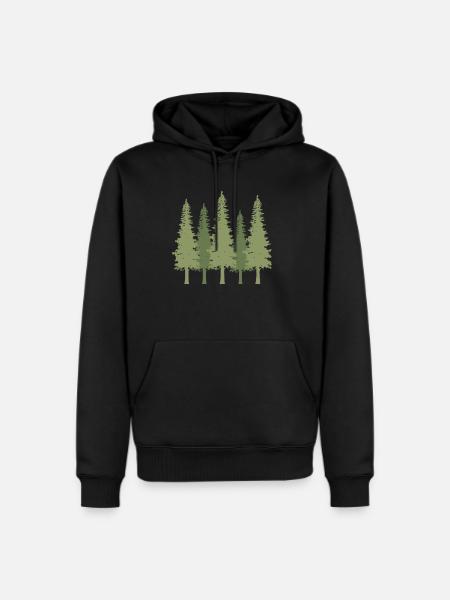 Forest Pine Trees - Men's Premium Hoodie - black