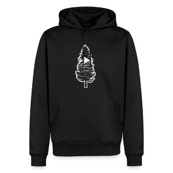 Forest Pine Tree - Men's Premium Hoodie - black - Front - Nico (187cm) & Julia (174cm)