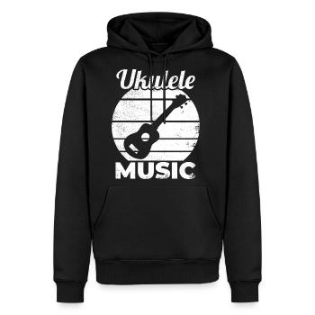 Funny Ukulele Music - Men's Premium Hoodie - black - Front - Nico (187cm) & Julia (174cm)