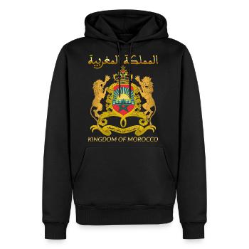 Morocco Crest: Coat of Arms Moroccan Emblem  - Men's Premium Hoodie - black - Front - Nico (187cm) & Julia (174cm)