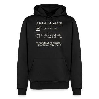 Small Talk Is Scarier Than Ghosts - Men's Premium Hoodie - black - Front - Nico (187cm) & Julia (174cm)