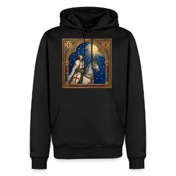 Crusader Knight Under Starry Cross - Men's Premium Hoodie - black - Front - Nico (187cm) & Julia (174cm)