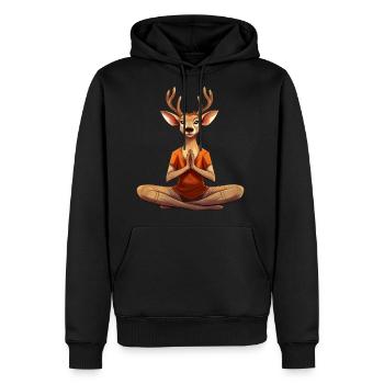 Yogi Hirsch - Men's Premium Hoodie - black - Front - Nico (187cm) & Julia (174cm)