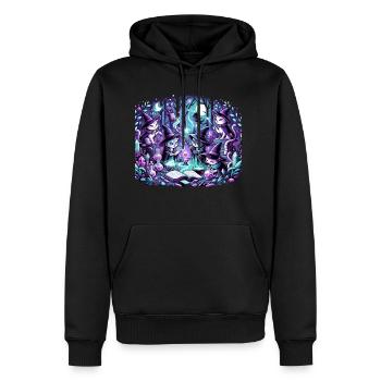 Mystic Meows - Men's Premium Hoodie - black - Front - Nico (187cm) & Julia (174cm)
