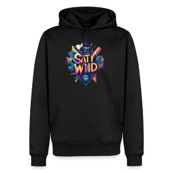 Stay Wild: Retro Geometry Meets Nature - Men's Premium Hoodie - black - Front - Nico (187cm) & Julia (174cm)