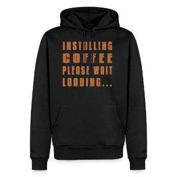 Installing Coffee Please Wait Loading - Men's Premium Hoodie - black - Front - Nico (187cm) & Julia (174cm)