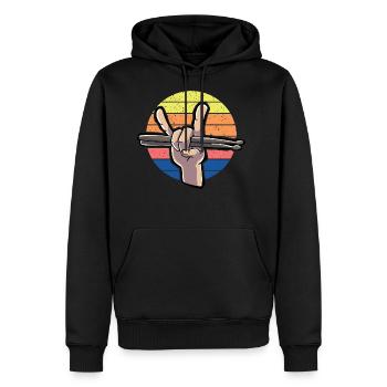 Drummer Drumsticks Vintage - Men's Premium Hoodie - black - Front - Nico (187cm) & Julia (174cm)