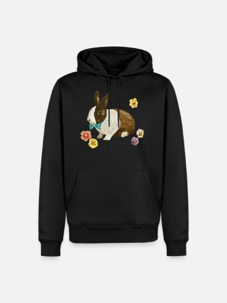 Black And White Bunny - Men's Premium Hoodie - black