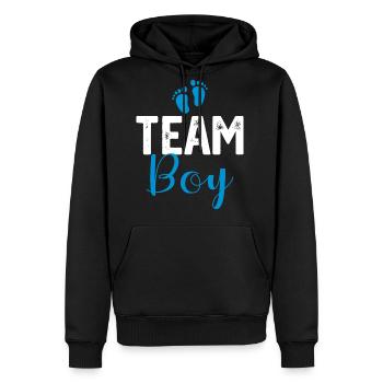 Team Boy Gender Reveal Baby Shower - Men's Premium Hoodie - black - Front - Nico (187cm) & Julia (174cm)