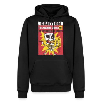 Funny Electrician Warning Sign - Men's Premium Hoodie - black - Front - Nico (187cm) & Julia (174cm)