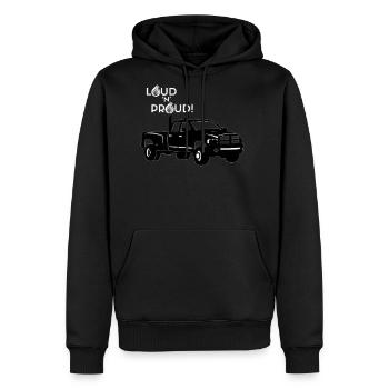 LOUD 'N' PROUD! - Men's Premium Hoodie - black - Front - Nico (187cm) & Julia (174cm)