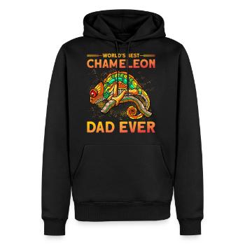 World s best Chameleon Dad ever - Men's Premium Hoodie - black - Front - Nico (187cm) & Julia (174cm)