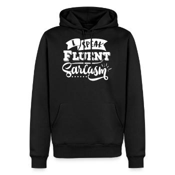 I Speak Fluent Sarcasm - Men's Premium Hoodie - black - Front - Nico (187cm) & Julia (174cm)