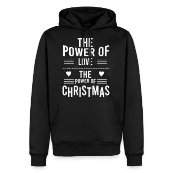 The Power Of Love The Power Of Christmas - Men's Premium Hoodie - black - Front - Nico (187cm) & Julia (174cm)