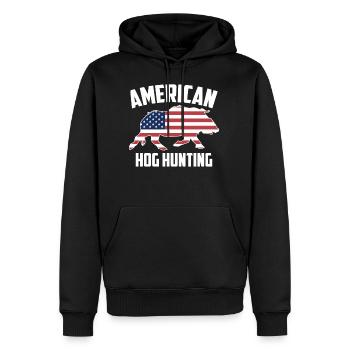 American Hog Hunting Pig Wild Boars Boar Hog Hunte - Men's Premium Hoodie - black - Front - Nico (187cm) & Julia (174cm)