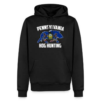 Pennsylvania Hog Hunting Pig Wild Boars Boar Hog H - Men's Premium Hoodie - black - Front - Nico (187cm) & Julia (174cm)