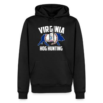 Virginia Hog Hunting Pig Wild Boars Boar Hog Hunte - Men's Premium Hoodie - black - Front - Nico (187cm) & Julia (174cm)