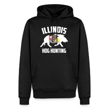 Illinois Hog Hunting Pig Wild Boars Boar Hog Hunte - Men's Premium Hoodie - black - Front - Nico (187cm) & Julia (174cm)
