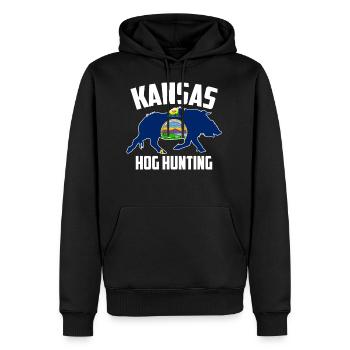 Kansas Hog Hunting Pig Wild Boars Boar Hog Hunter - Men's Premium Hoodie - black - Front - Nico (187cm) & Julia (174cm)