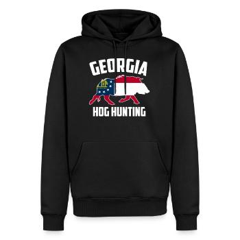 Georgia Hog Hunting Pig Wild Boars Boar Hog Hunter - Men's Premium Hoodie - black - Front - Nico (187cm) & Julia (174cm)