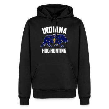 Indiana Hog Hunting Pig Wild Boars Boar Hog Hunter - Men's Premium Hoodie - black - Front - Nico (187cm) & Julia (174cm)