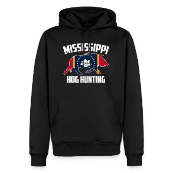 Mississippi Hog Hunting Pig Wild Boars Boar Hog Hu - Men's Premium Hoodie - black - Front - Nico (187cm) & Julia (174cm)